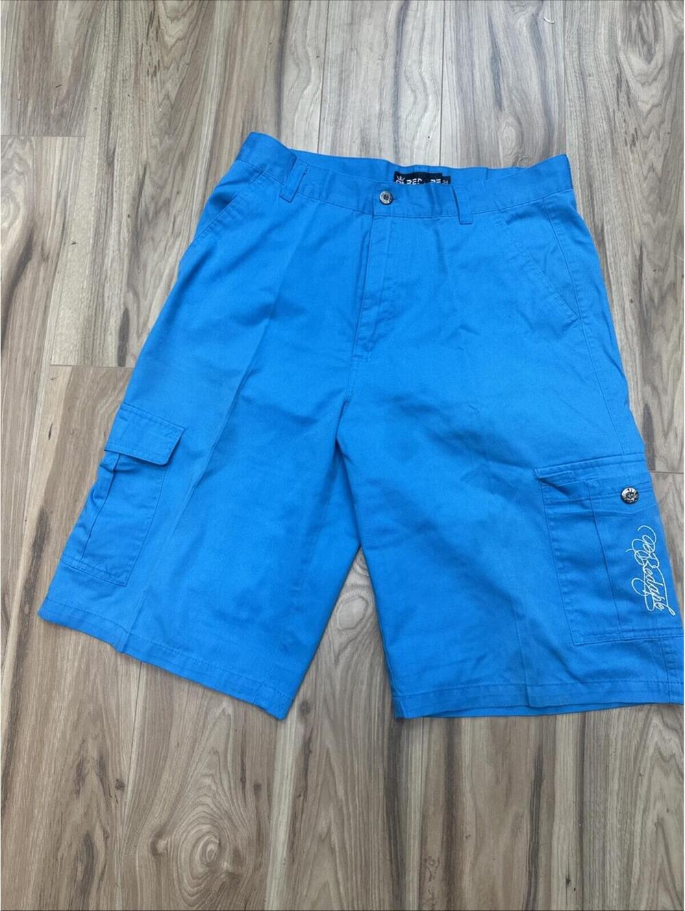 Red Ape Light Blue Cargo Shorts Size 34